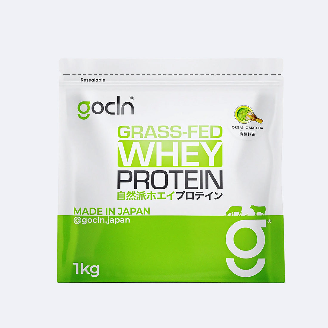 グラスフェッド自然派ホエイプロテイン 有機抹茶 1000g - gocln